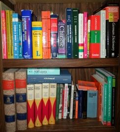 There are many, many language books & dictionaries