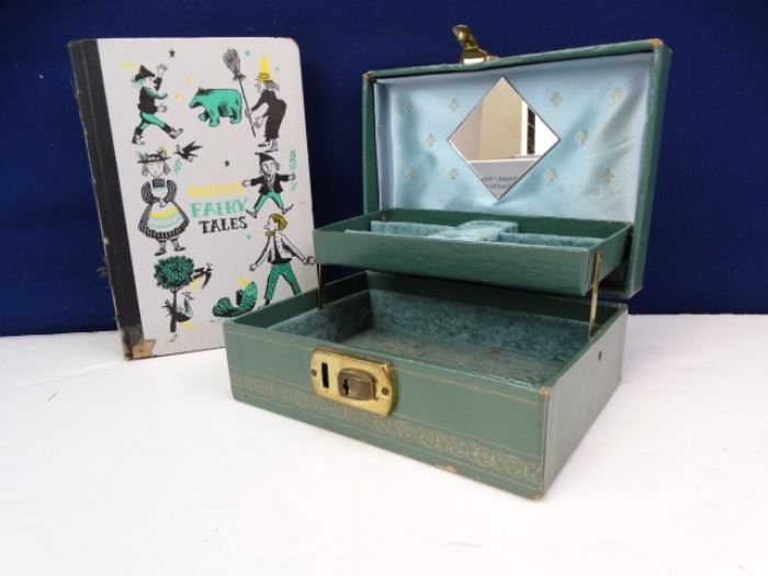 50s Grimms Fairy Tales with vintage Jewelry Box