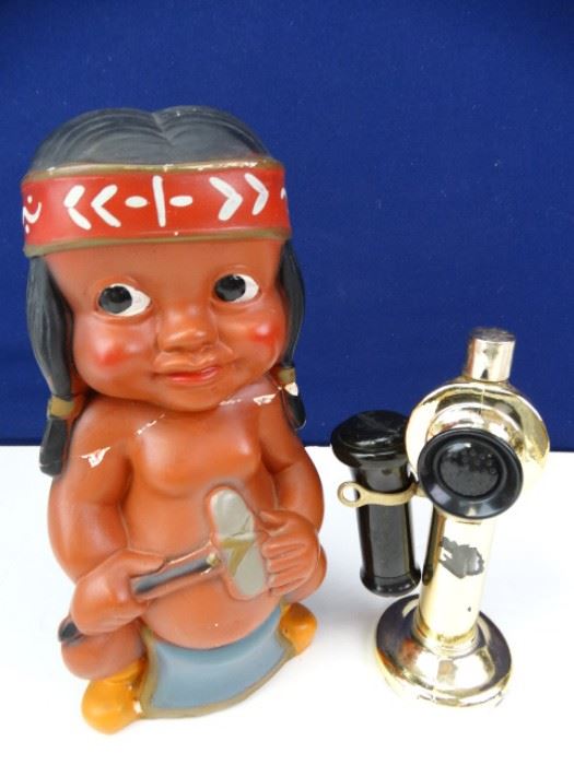 50s Duquesne Indian Boy Statuary  Gold Phone