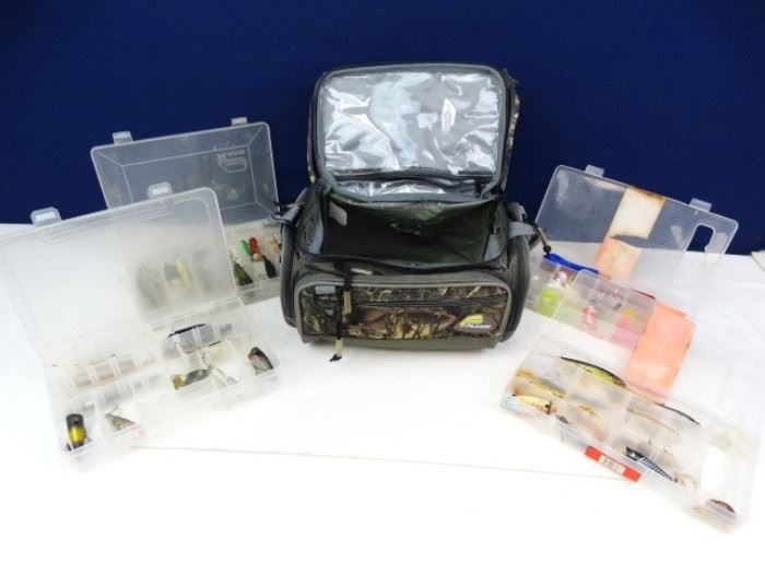 Assorted Fishing Lures Camo Plano Tacklebag