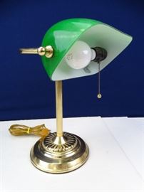 Bankers Lamp with Green Glass Shade