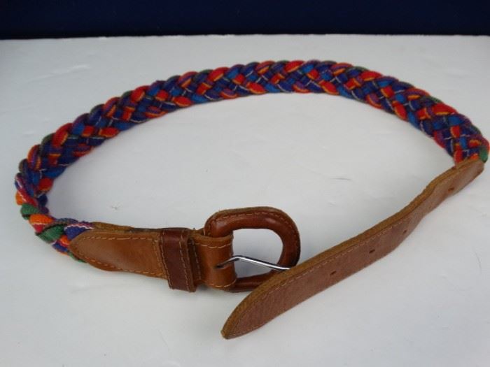 Braided Rope Leather Belt  Girls