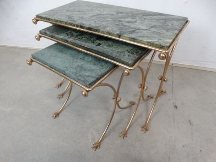 Granite Brass Finish Stack Tables