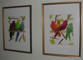 Two water color Bird Pictures