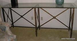 Glass Top, metal base Table