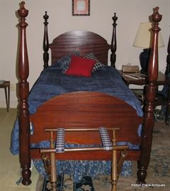Matching Pair of Antique Mahogany Twin Beds Four Poster style