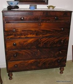 Flame Mahogany Antique Chest of Drawers