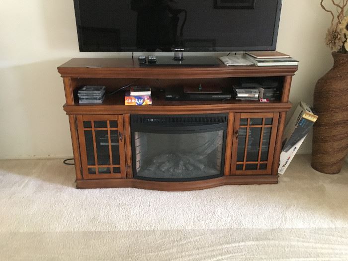 Faux Electric Fireplace entertainment stand