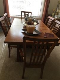 Mission Style Dining Table and 6 Chairs