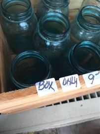 vintage ball jars- aqua