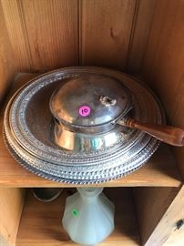 silver plates and serving trays 