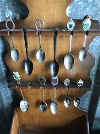 decorative silver spoons and case