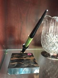 marble base/pen holder 