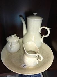 a porcelein tea set