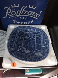 Swedish collector plate w/papers