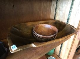 lots of great wooden trays and bowls