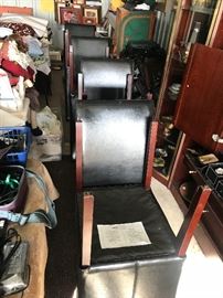 I have eight leather/wood base chairs