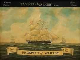 Outstanding Authentic 19th Century Antique Pub Sign – Prospect of Whitby Pub in London, England | This rare Tavern Sign is extremely well Painted and Preserved | From the oldest riverside tavern on the banks of the Thames River in London, England | The Prospect of Whitby is a historic tavern in London | Measures 32″ x 38″| The Prospect of Whitby is a historic public house on the banks of the Thames at Wapping in the London Borough of Tower Hamlets. It is considered to be the site of the oldest riverside tavern, dating from around 1520. Wapping is a district in East London, England, in the London Borough of Tower Hamlets. It is situated between the north bank of the River Thames and the ancient thoroughfare simply called The Highway. Wapping’s proximity to the river has given it a strong maritime character, which it retains through its riverside public houses and steps, such as the Prospect of Whitby and Wapping Stairs. History The tavern was formerly known as The Pelican and later as t