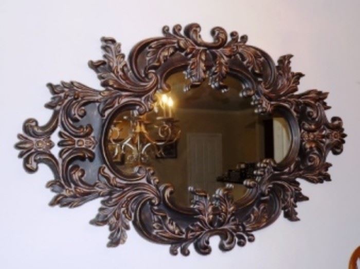 Huge hand carved mirror