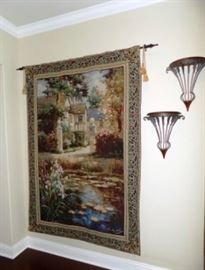 6 foot tapestry and matching sconces