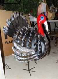 Huge metal turkey decoration