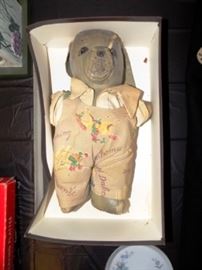 Antique stuffed dog doll