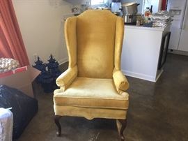 Upholstered velvet chair