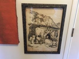 Great vintage farm picture - framed - 1 of 2