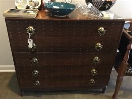Beautiful 1960's Rosewood five drawer chest - drawers are all felt lined and several are fitted for silverware and serving pieces. 
