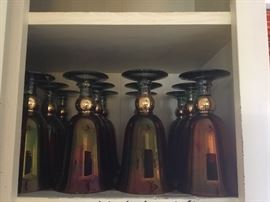 Nice set of 12 ruby colored water goblets