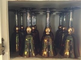 Matching set of 11 ruby wine glasses