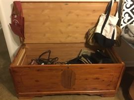 Cedar chest and bags
