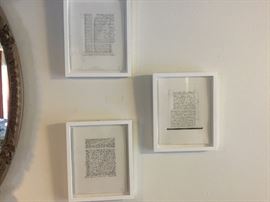 Set of 3  Graphite & Mixed media Social Systems drawings by Lee Walton