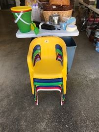 Children’s plastic beach chairs