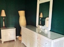 White Wicker Night Stand.  (We have 2 of these) Excellent Condition.