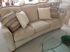 Sofa in Great Condition and Glass/Wrought Iron Cocktail Table