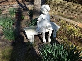 Statuary-Girl on a Bench
