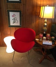 Italian Red Lips Chair & Italian Plastic Light Table