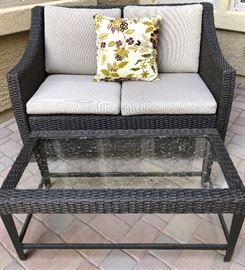 Patio Sofa, Coffee Table
