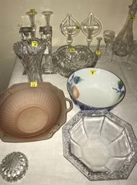 Assorted Glassware including Rosenthal Bowl (lower right)