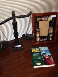 Golf frame and "Tiger" book