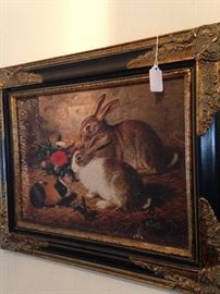Framed bunny art