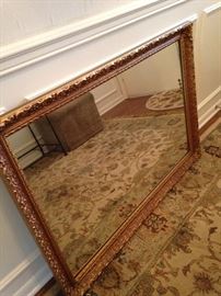 Rectangular gold framed mirror