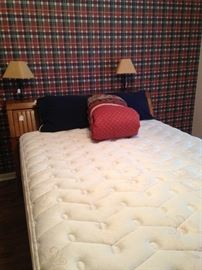 Another queen bed with headboaard; matching lamps