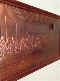 "The Last Supper" copper relief wall hanging plaque 