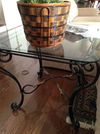 Side glass top table