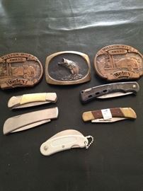 Belt buckles and pocket knives