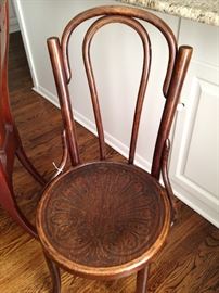 Detailed carving on the Bentwood chair