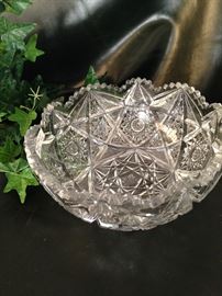 Pressed glass serving bowl