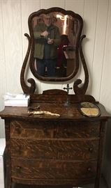 Antique oak dresser with mirror
